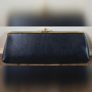 Large Vintage Black Clutch Purse Wristlet
